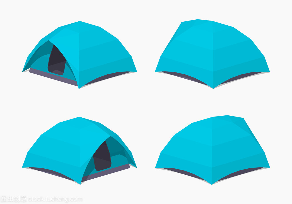 天蓝色的野营帐篷